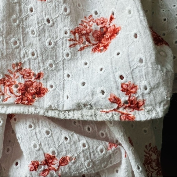 Maia Bergman Ines Floral Eyelet Wrap Mini Dress Size L - Picture 14 of 16